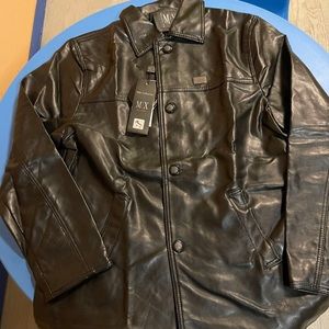 Black Leather Jacket size M brand MX